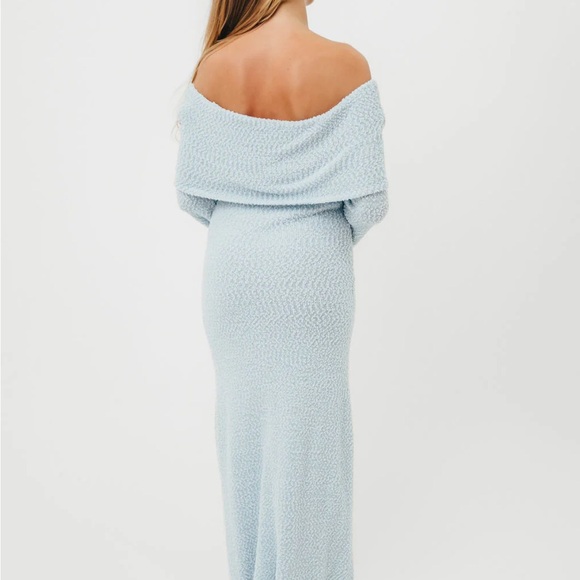 Nora Knit Maxi Dress in Dusty Blue - Bump Friendly Medium - Picture 2 of 3